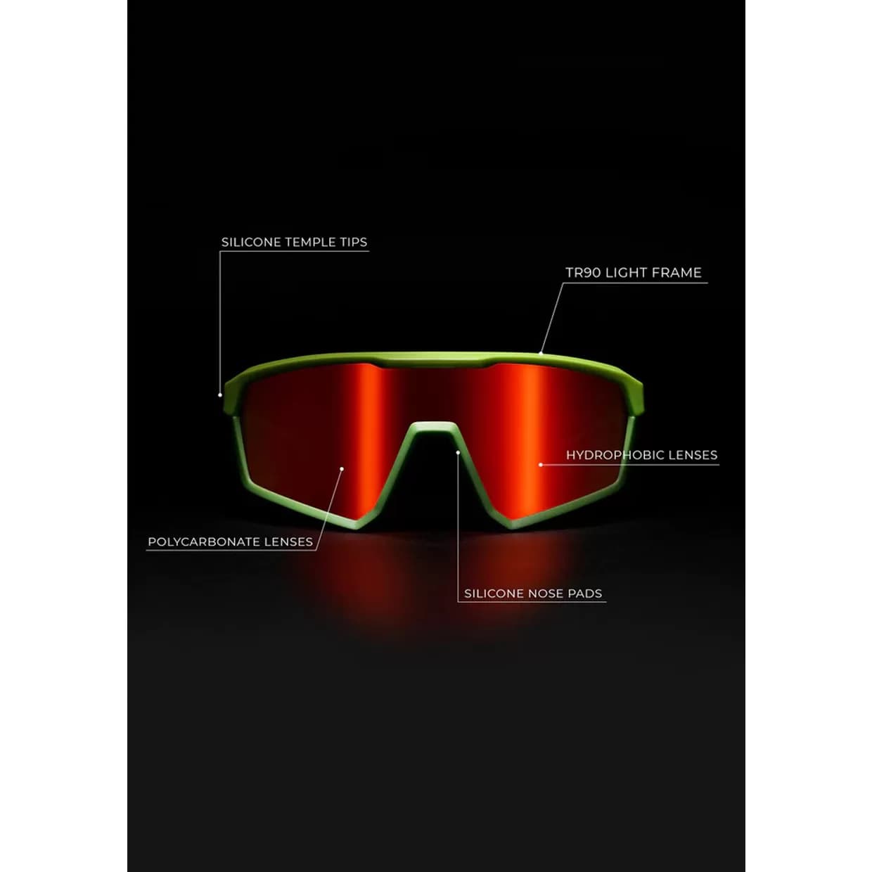 عینک آفتابی دی فرانکلین مدل D.franklin Hurricane Lime Full / Red