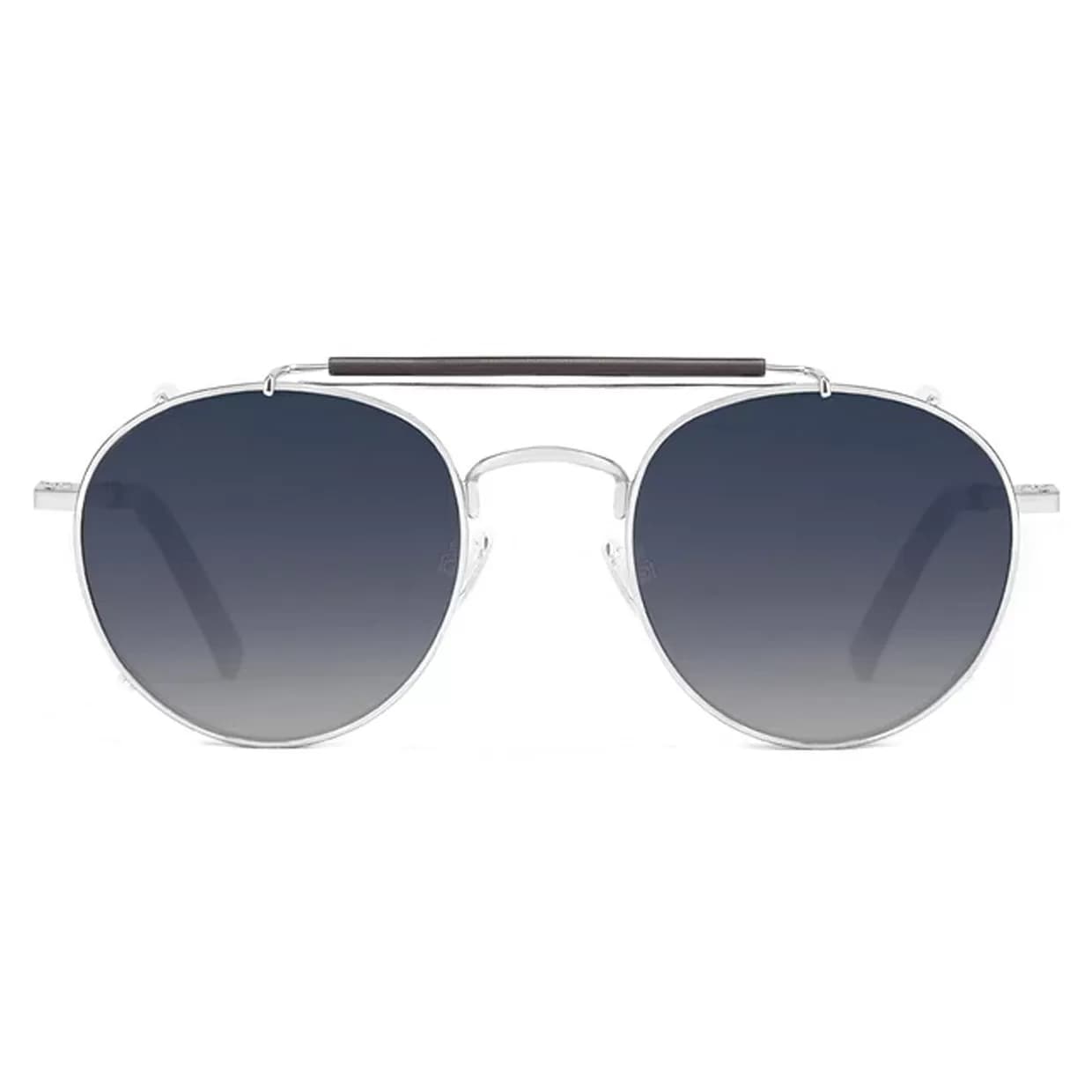 عینک کامپیوتر آفتابی دی فرانکلین مدل D.franklin Classic Round Clip On Silver / Grad Blue