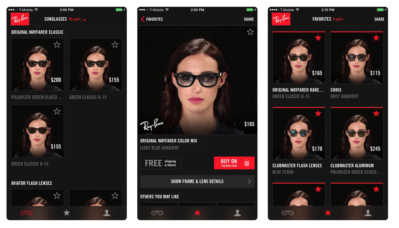 نرم افزار عینک Ray Ban
