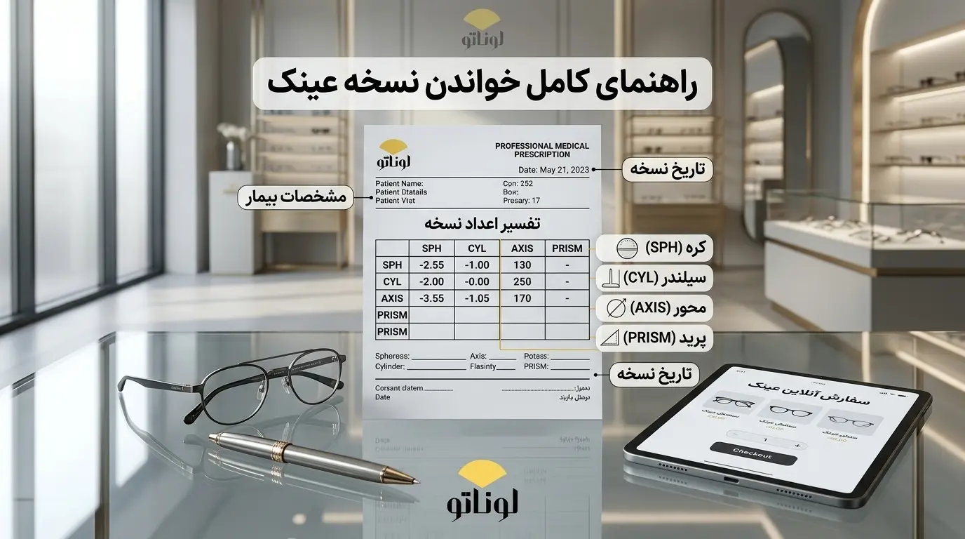 آموزش کامل تفسیر نسخه چشم‌پزشکی