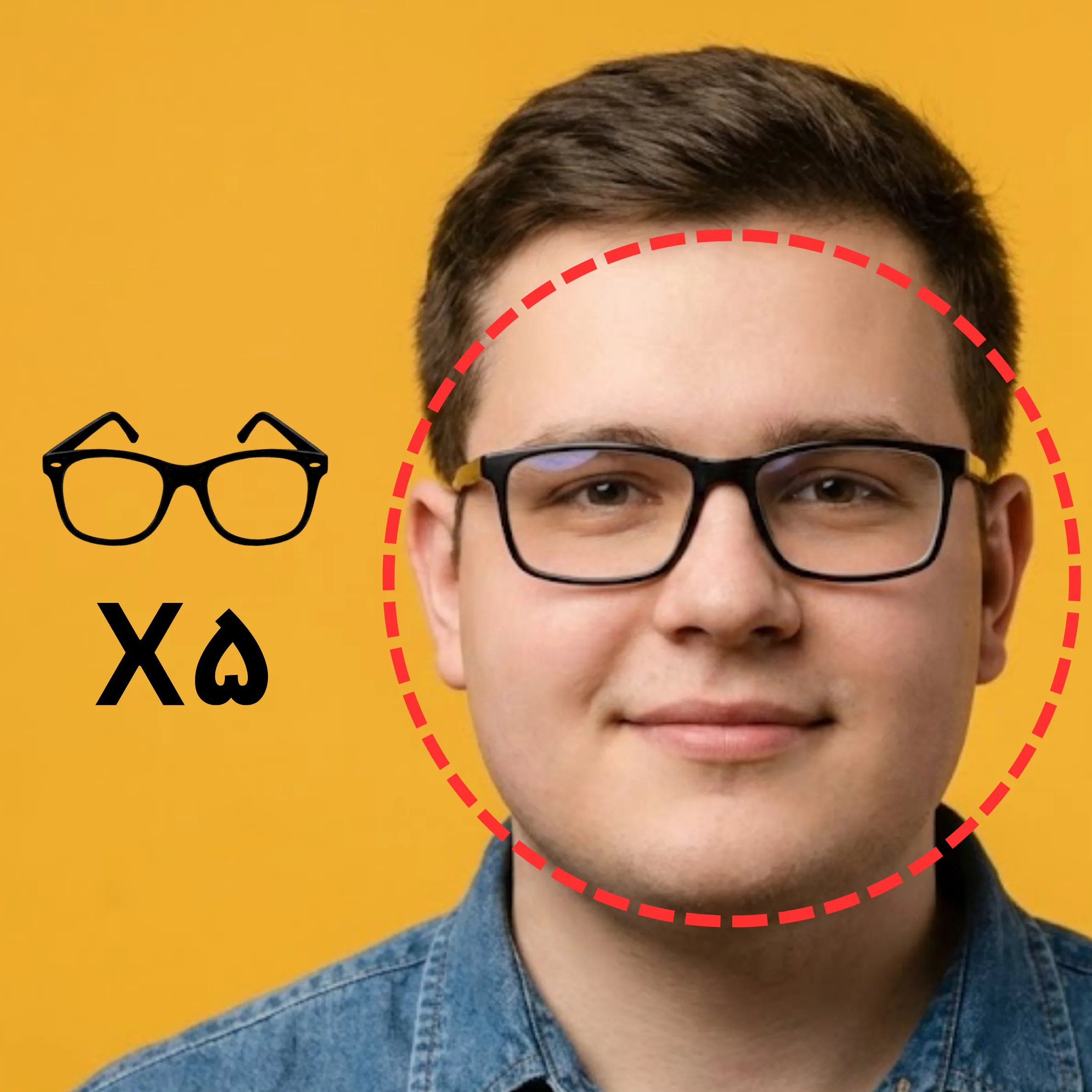 ۳X (2) پکیج تست عینک طبی برای صورت گرد (۵ عددی) - Image 1