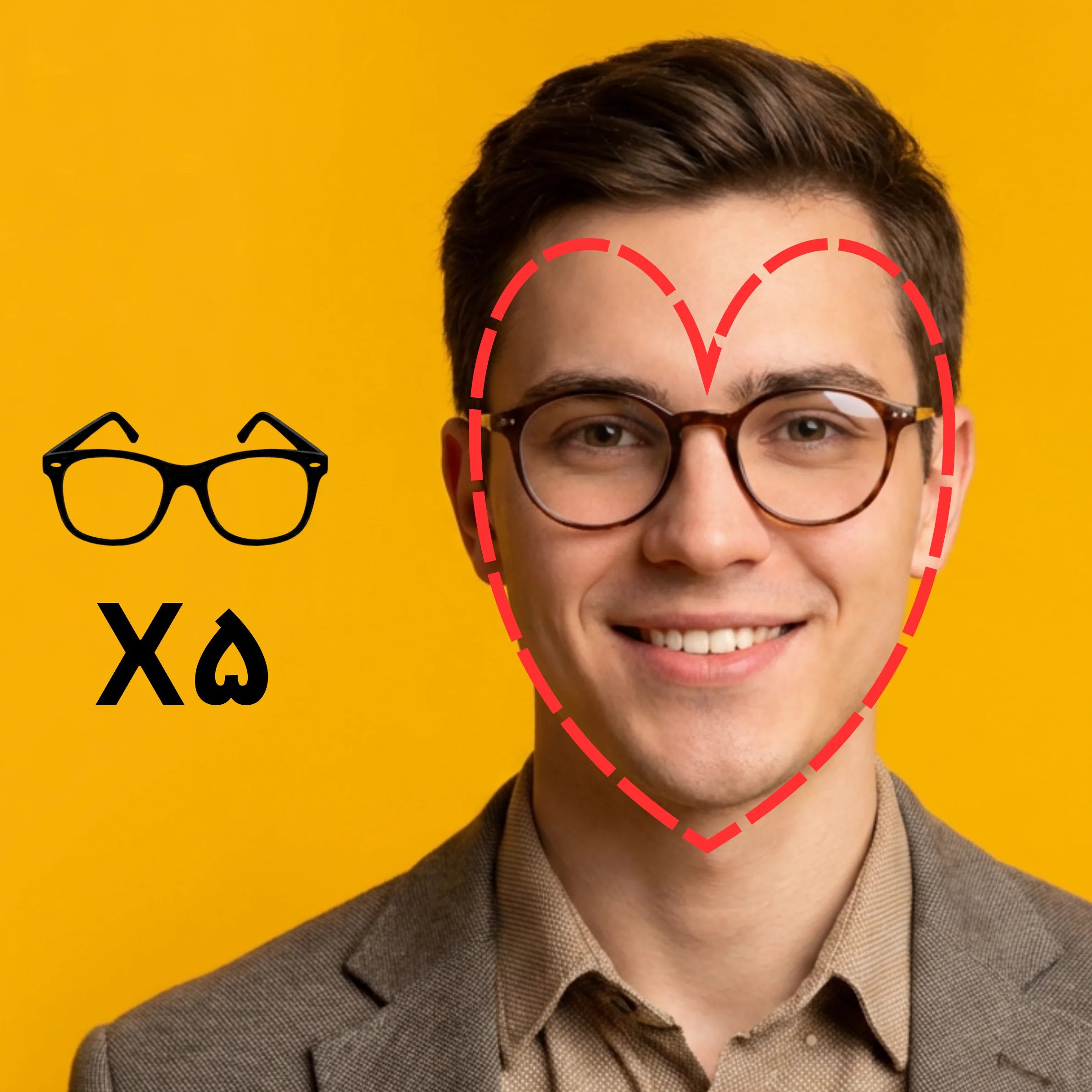 ۳X (3) پکیج تست عینک طبی برای صورت قلبی (۵ عددی) - Image 1