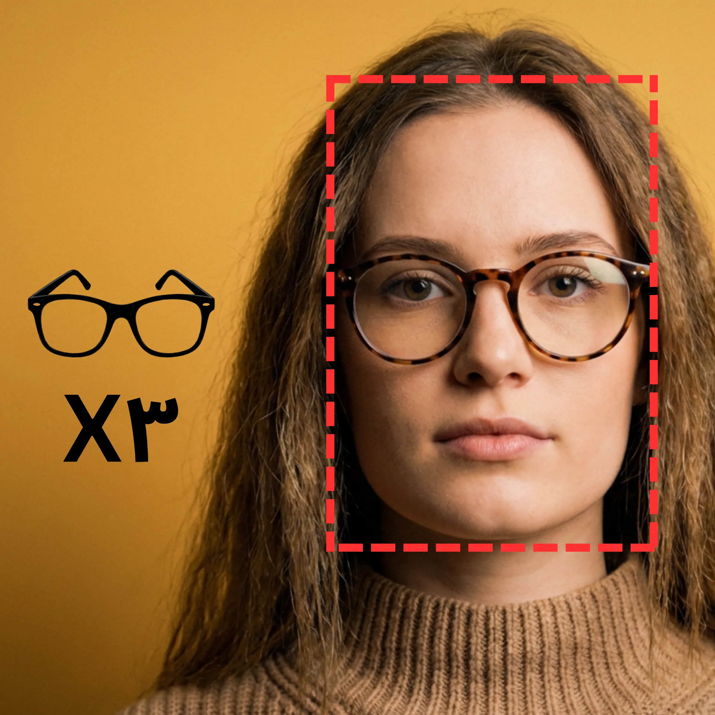 ۳X (4) پکیج تست عینک طبی برای صورت مستطیلی (۳ عددی) - Image 1